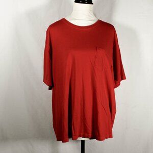 Men's Big and Tall Orange Red Pocket Tee Classic Fit Size 2X